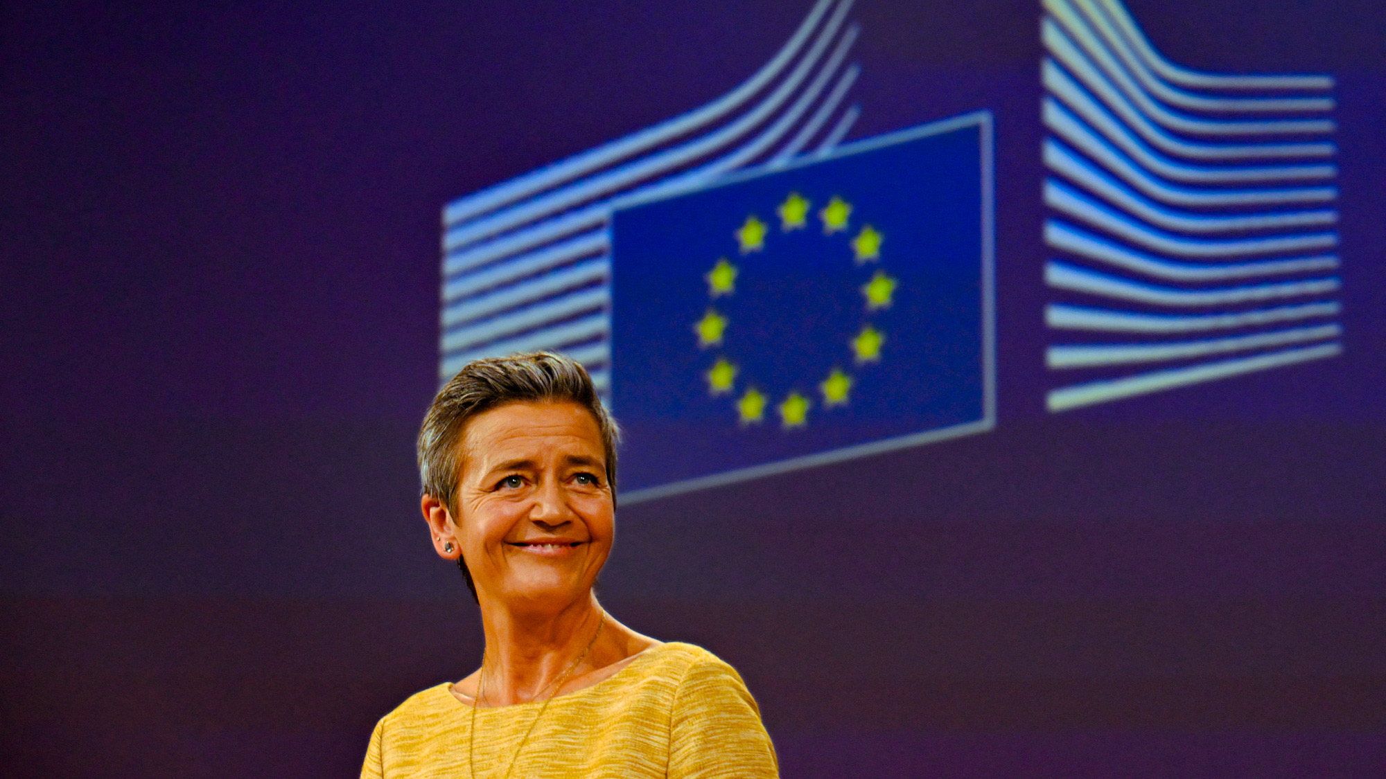 Margrethe Vestager, vicepresidenta ejecutiva de la Comisión Europea y comisaria de Competencia y de lo Digital. [Foto: AFP/Nicolas Tucat]