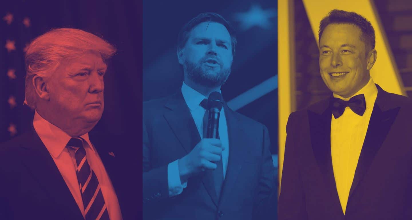 Donald Trump, J. D. Vance y Elon Musk. [Depositphotos]